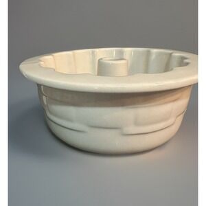 Longaberger Single Mini Bundt Cake Pan Woven Traditions Pottery Ivory‎ 6"
